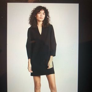 Tibi structured crepe sculpted sleeve dress